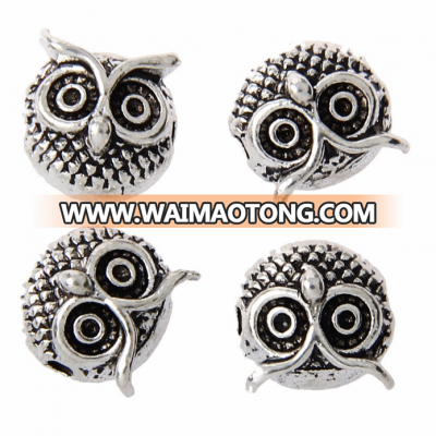 Fashion New Trending Antique Silver Cute 10mm Owl Bead For Promotion