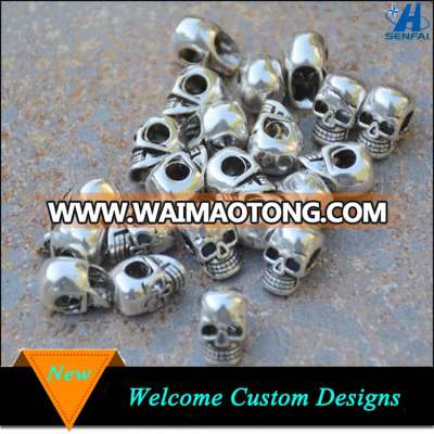 Fashion Antique Silver Metal Skull Beads For Jewelry Making Wholesale