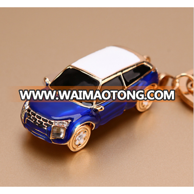 2019 High Quality New Design Gold Plated Colorful Enamel Car Keychain For Promotion